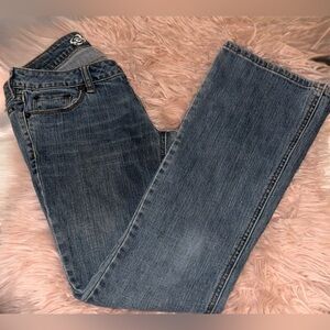 Bullhead Denim Straight Leg Jeans - Dark Blue- Size 1 short